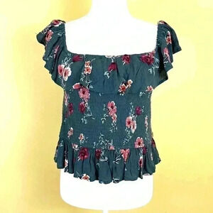 NWT B.O.G. Collective Evergreen Sleeveless Rouge Off Shoulder Peasant Top SizeXL